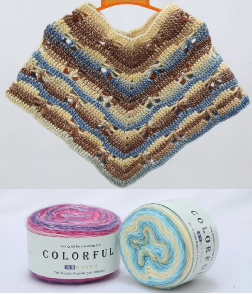 

280Meter 100G Angora Gold Ombre Cake Yarn Knitting Diy Crochet Knitting Yarn Wool Ilos Para Tejer Colorful Yarn Crochet Threads