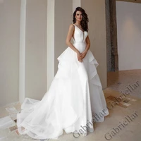 gabriellar v neck wedding dress princess zipper exquisite appliques sleeveless bow mopping gown vestido de novia 2022 women