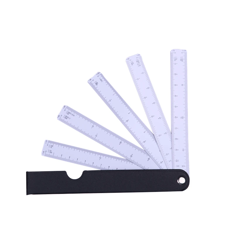 Веерообразные Весы-линейки с 5 лопастями для инженерных архитекторов, многофункциональные складные линейки 5 размеров Веерообразные Весы-линейки с 5 лопастями для инженерных архитекторов, многофункциональные складные линейки 5 размеров