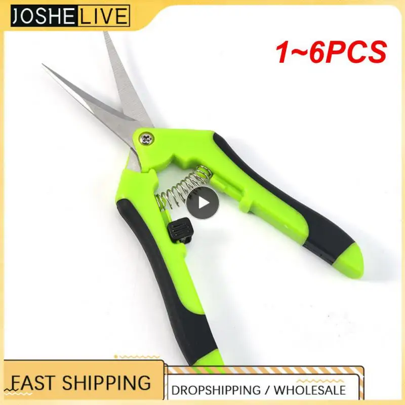 

1~6PCS Inch Gardening Hand Pruner Pruning Shear Trimming Scissors Stainless Steel Straight/ Curved Blades for Buds Herbs Flowers