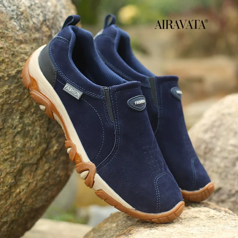 Men Casual Sneakers Leather Breathable Outdoor Hiking Shoes Men Non-Slip Trekking Shoes Mens Moccasins Zapatos Hombre
