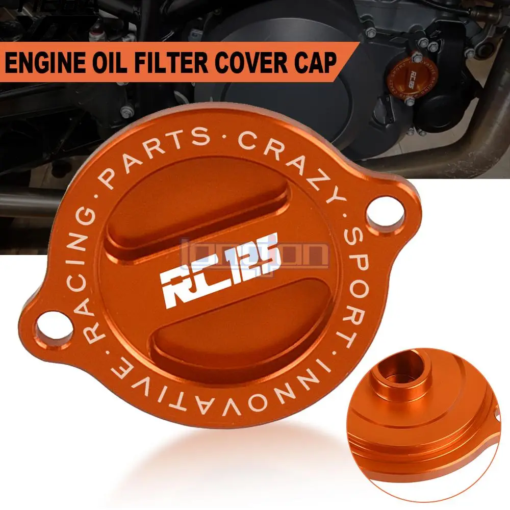 Motorcycle AL Refit Engine Oil Filter Cover Engine Tank Cap For RC125 RC200 RC390 2014 2015 RC 125 RC 200 RC 390