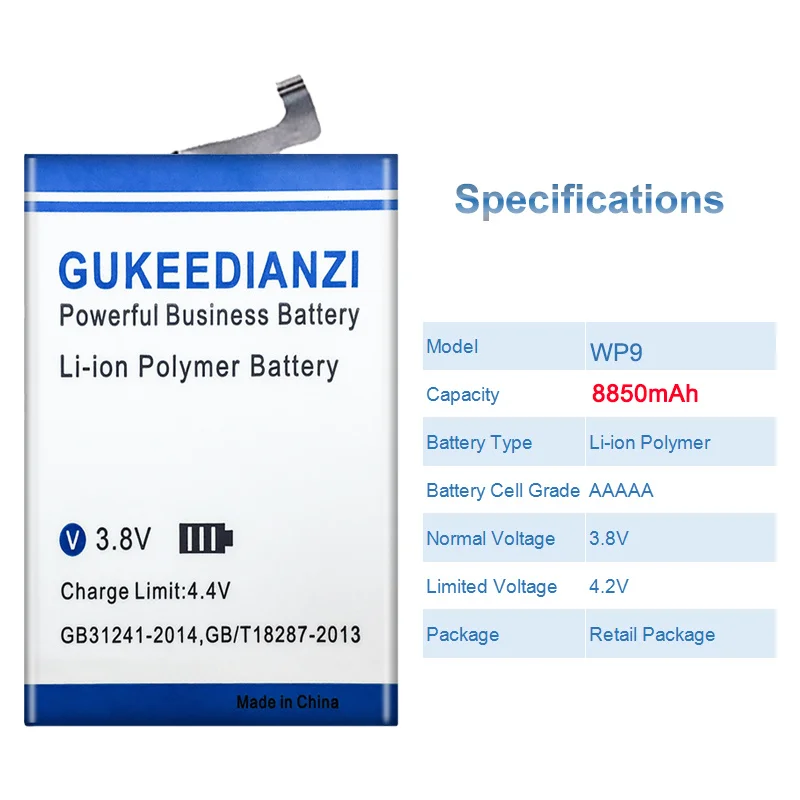 Флэш-накопитель с большой емкостью 9 8850 мАч для OUKITEL WP9 |