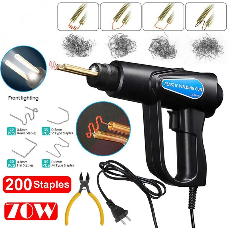 

Car Bumper Repair Plastic Welder 70W Plastic Welding Machine PVC Welder Gun Hot Stapler Repair Fuser Soldering Iron For Car Tool
