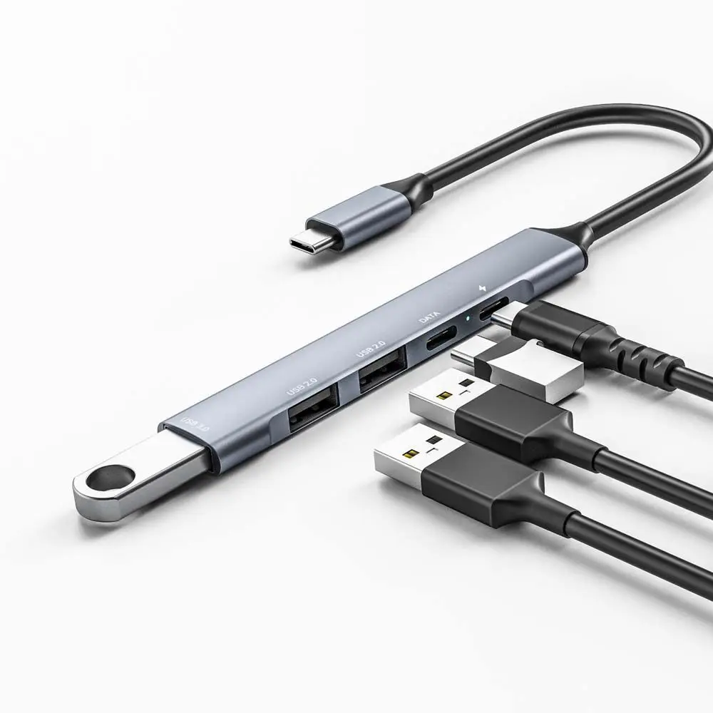 

Новинка, 5 в 1, многофункциональный USB-концентратор, адаптер типа C, конвертер Type-C в USB-C PD, USB 20, зарядка через USB 30