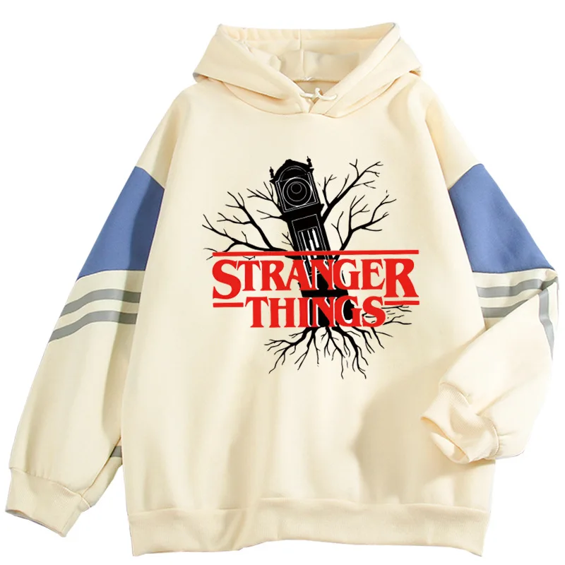 

New Anime Stranger Things Season Men's/Women Colorblock Hoodie Trend Pullover Unisex Streetwear Sweatshirt Oversize Tee Top