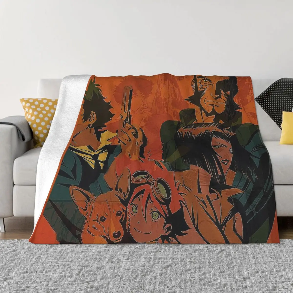 

Cowboy Bebop Spike Spiegel Faye Valentine Anime Blanket Flannel Friends Cozy Soft FLeece Bedspread