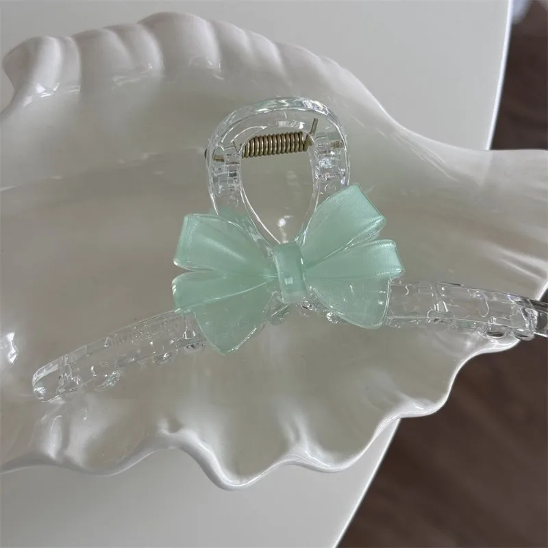 Прозрачная большая заколка-бант желеобразного цвета новинка женская заколка для