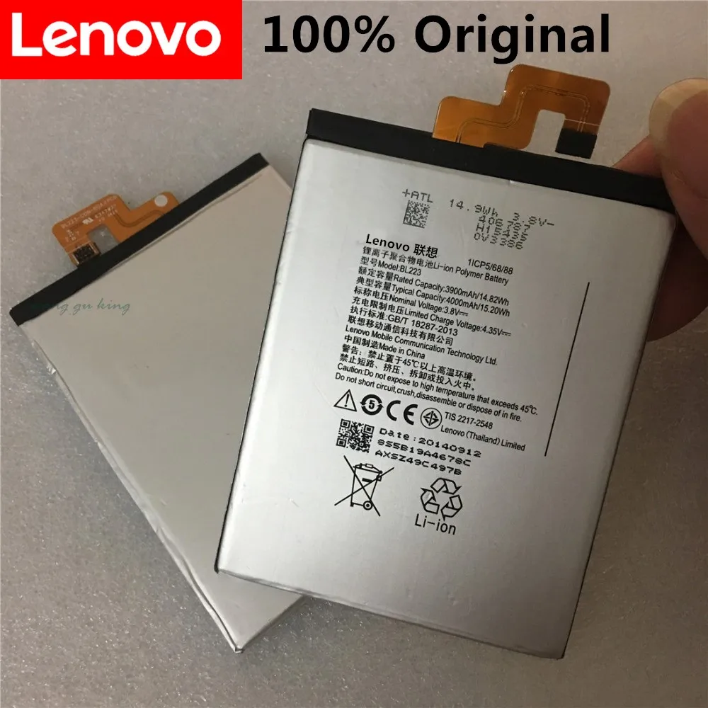 

100% New Original Real 4000mAh BL223 battery Batterie for Lenovo Vibe Z2 Pro k920 K80 K80M K7 Replacement Batteries