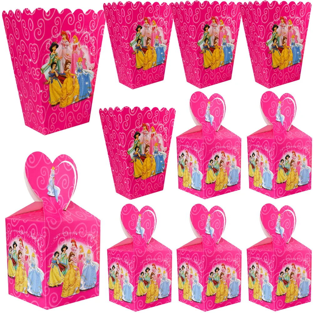 6/24 шт. коробки для попкорна в виде принцессы