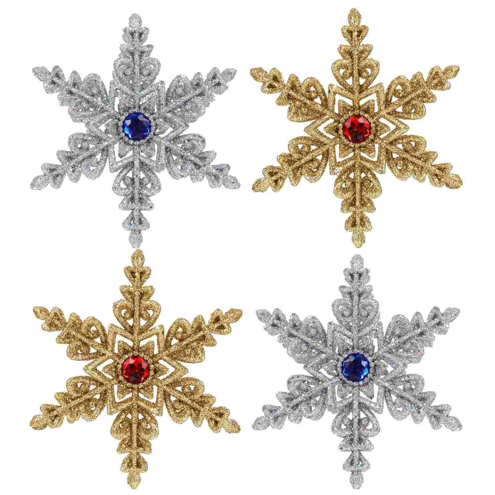 

Snowflake Christmas Hanging Tree Ornaments Outdoor Shiny Xmas Decorationgarland Snowflakes Flakes Snowtags