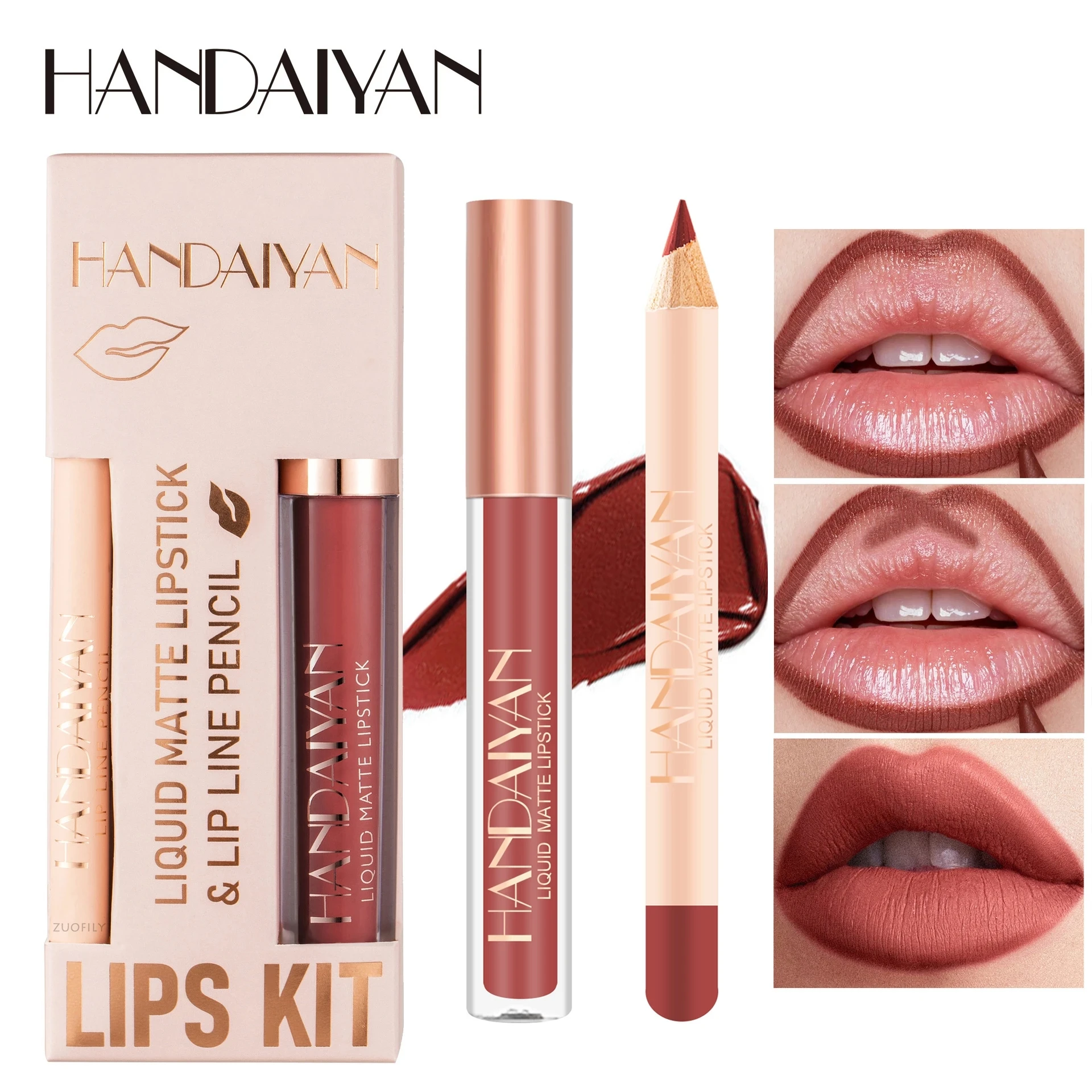 

Sdotter Matte Brown Lipliner Pencil Lipsticks Lip Contour Kit Waterproof Non-sticky Lipliner Pen Sexy Velvet Red Lipgloss Makeup