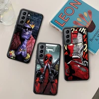 marvel iron man deadpool spiderman phone case silicone soft for samsung galaxy s21 ultra s20 fe m11 s8 s9 plus s10 5g lite 2020