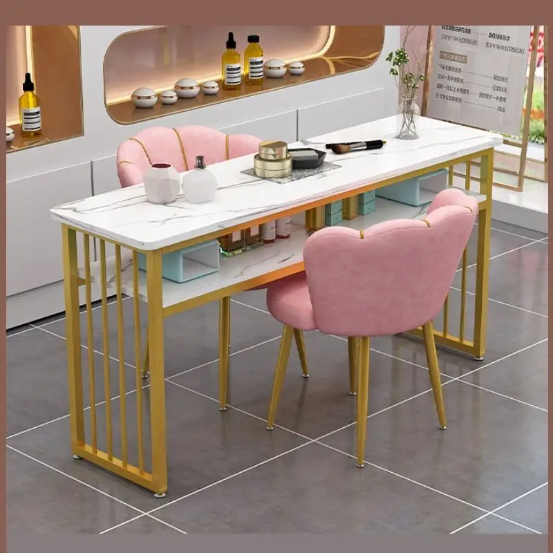 Профессиональный маникюрный стол мрамор изысканный сервис белый для гостиной