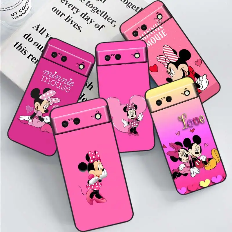 

Minnie Mickey Mouse Hot Phone Case For Google Pixel 8 7A 7 6 Pro 6A 5A 5 4 4A XL 5G Black Shell Soft TPU Cover Coque Capa