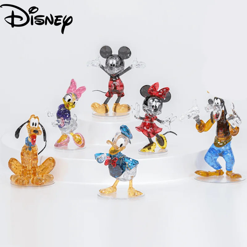 

Mickey Series Action Figure Diy Resin Disney Minnie Goofy Anime Peripherals Crystal Building Block Model Toys For Children