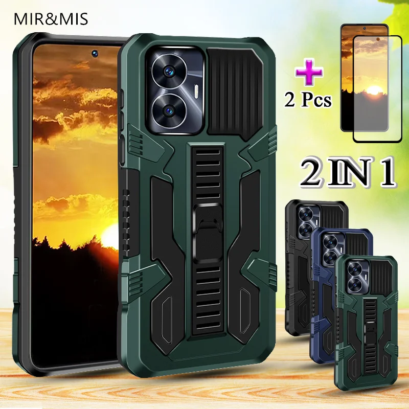 2 в 1 для Realme C55 фото Жесткий Телефон с керамическим защитным экраном