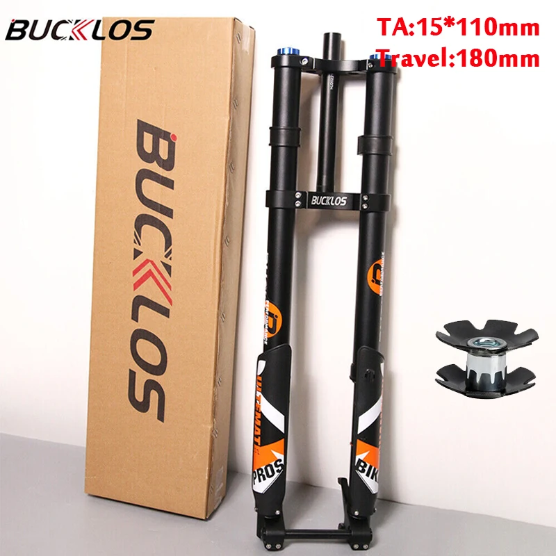

BUCKLOS 29inch Air Suspension Fork 180mm Travel Electric Bike MTB Fork Double Shoulder Inverted Fork Rebound 110*15mm Boost