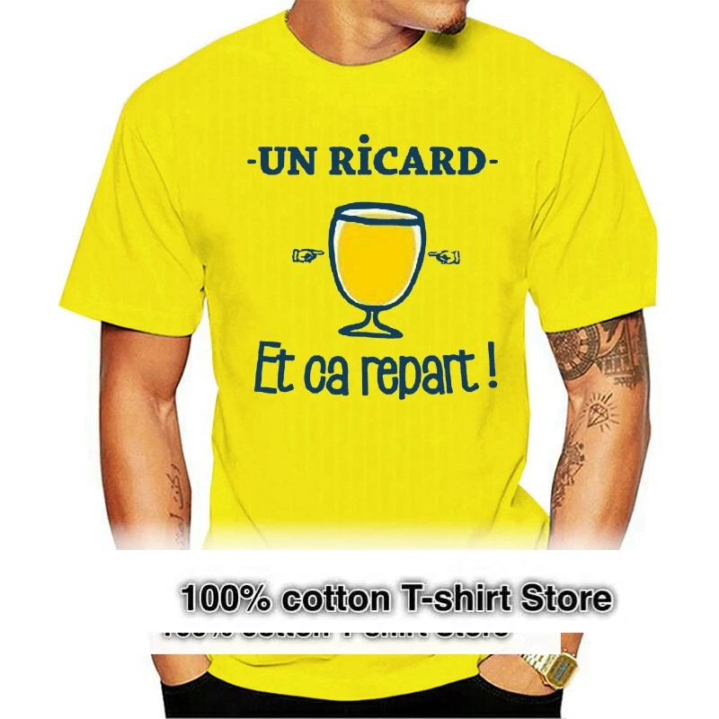 T-Shirt Un Ricard Et Ca Repart ! 100% Cotton Men T Shirt Women Tops Tee O-neck Short Sleeve Funny Tshirts