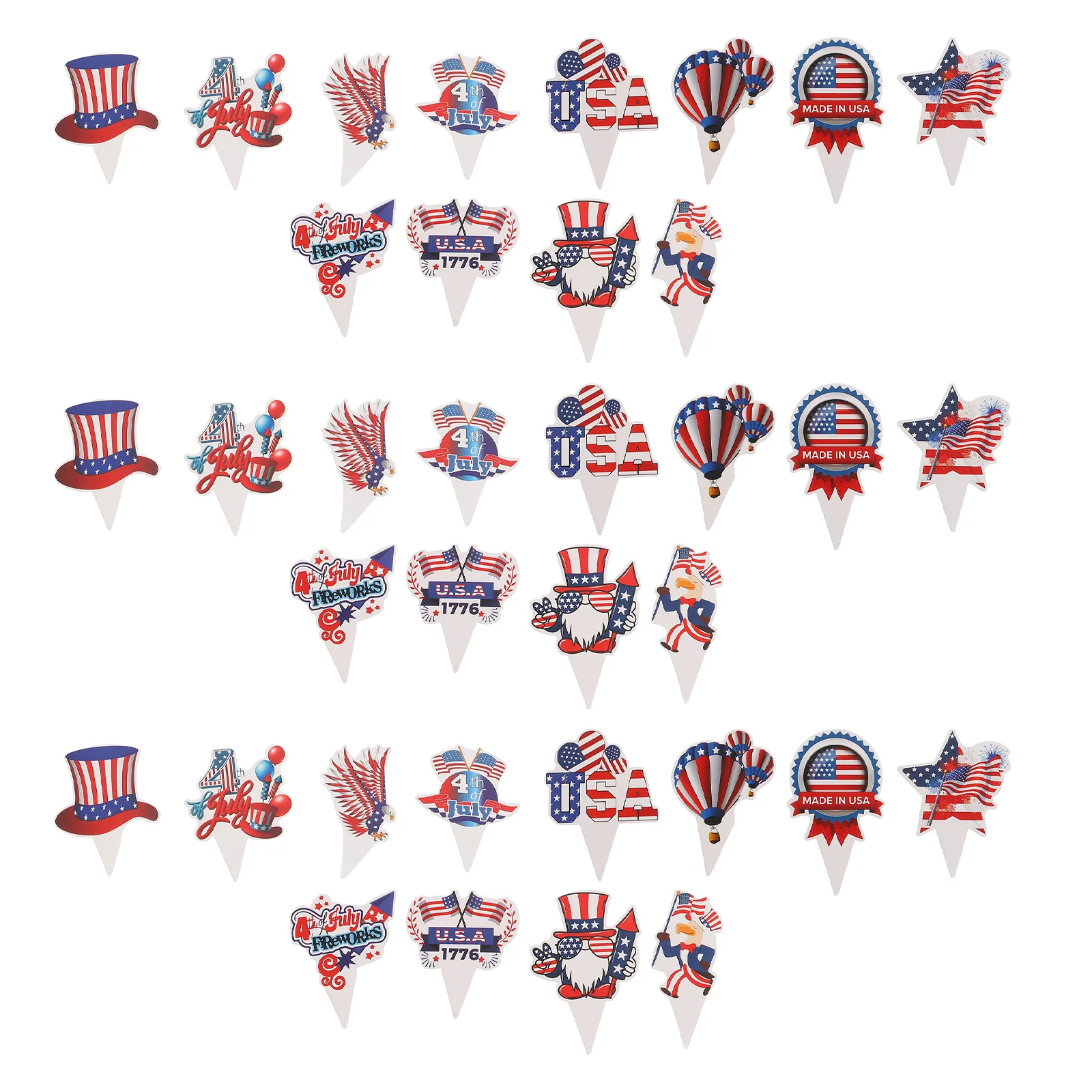 

Cake Day Cupcake July Patriotic Independence Of 4Th Picks Topper Party Toppers Insert Decoration Usa National Supplies Flag