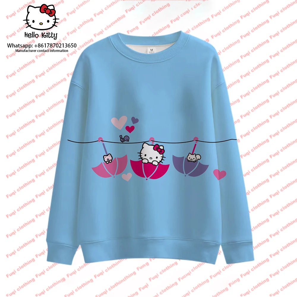 Женская толстовка с капюшоном Hello Kitty верхняя одежда модная Осенняя свитшот для