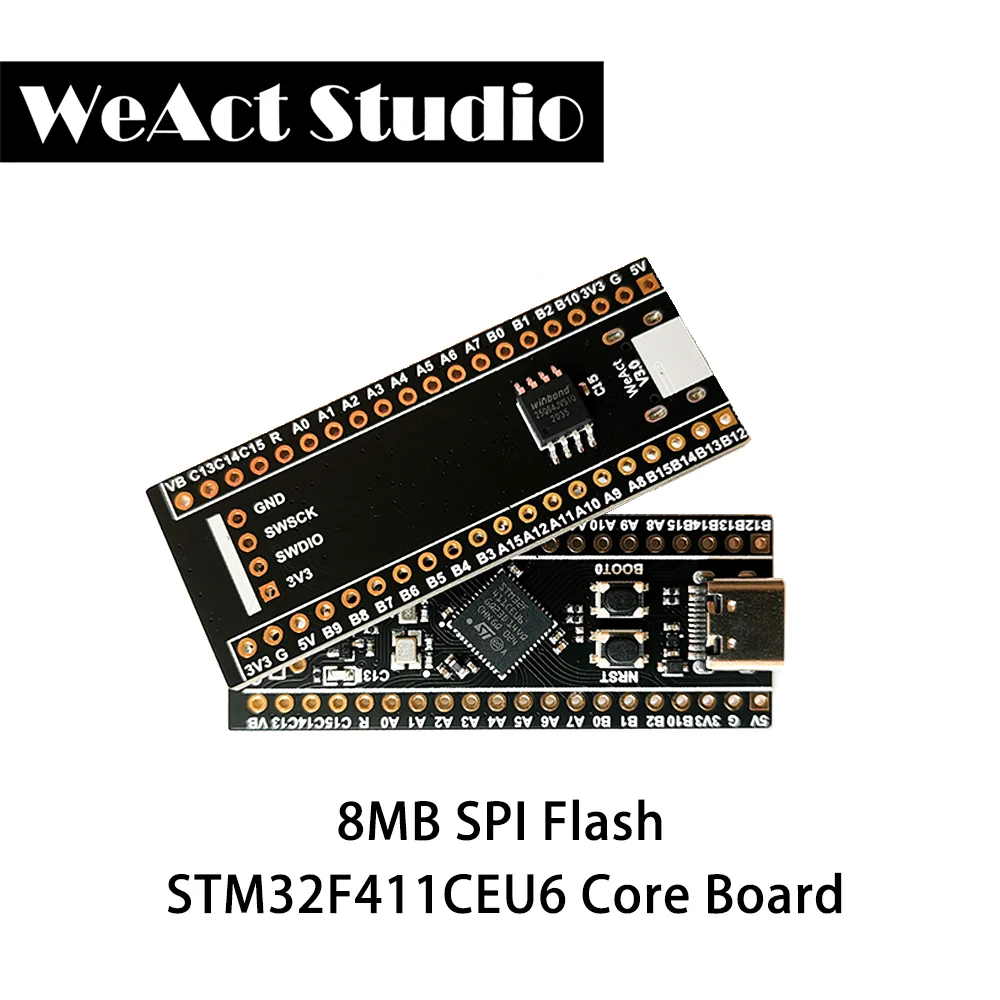 WeAct STM32F411CEU6 STM32F411 STM32F4 V3.1 обучающая плата микропиборд Arduino черная таблетка для