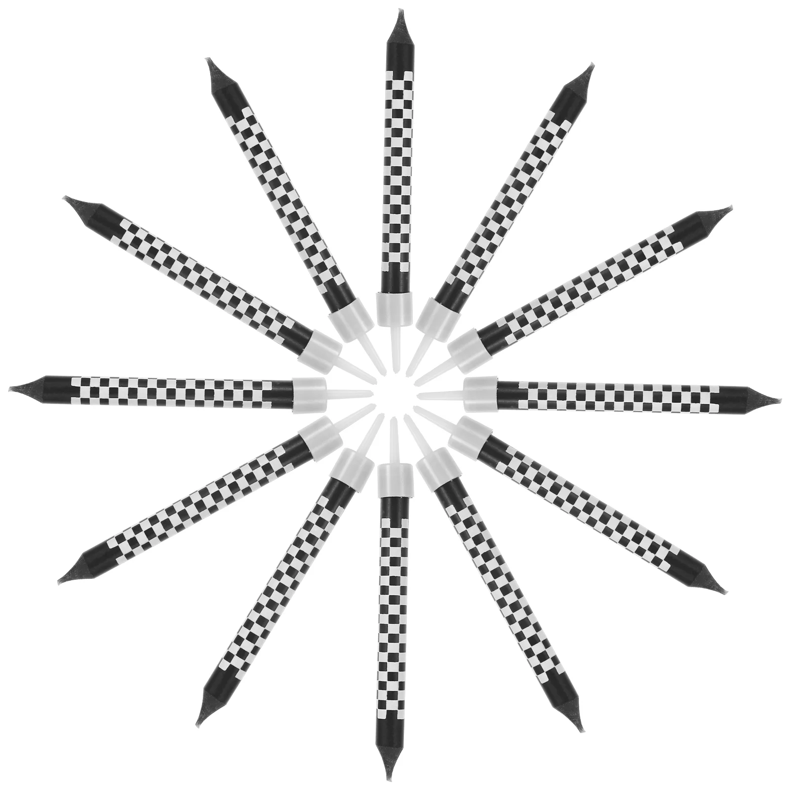 12 шт. украшения для торта ко дню рождения черные клетчатые свечи гоночных