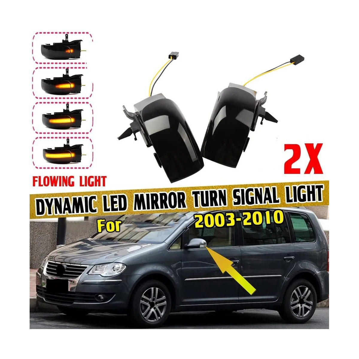 

Dynamic Turn Signal Light Signal Light Mirror Indicator Car for Volkswagen Touareg Touran 2003-2009