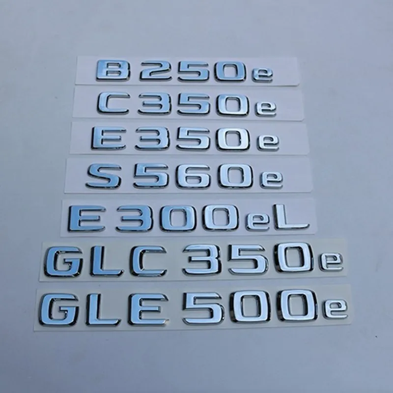 

For Mercedes Benz W205 S205 B250e C300e C350e E350e S560e E300el GLC350e GLE500e Emblem Rear Trunk Number Letter Stickers