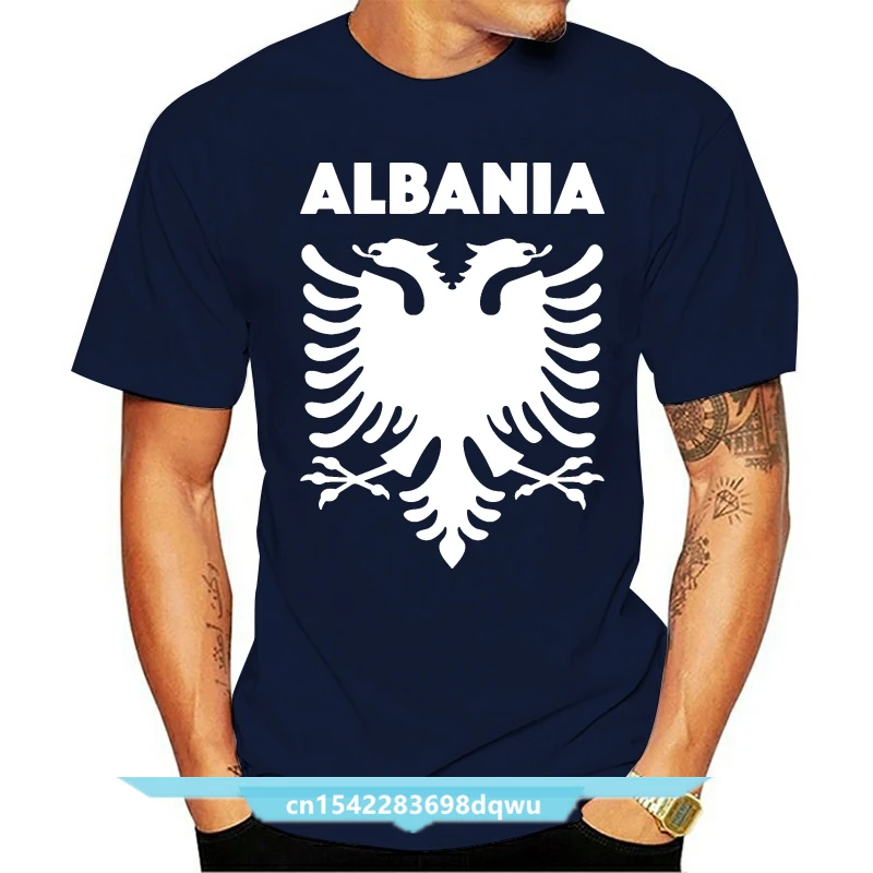 

Футболка мужская с круглым вырезом, крутая рубашка с принтом Албании, с натуральным графическим юмором, весна
