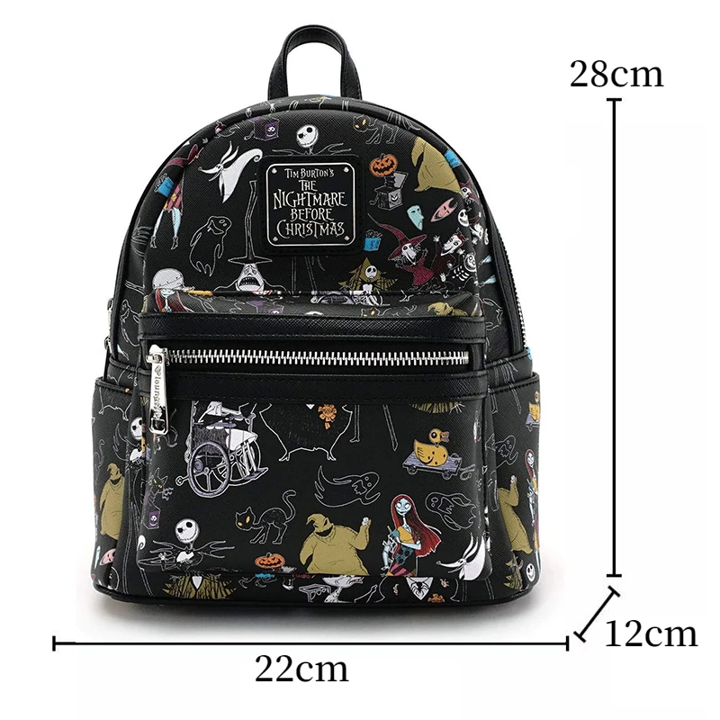 

2023 Disney The Nightmare Before Christmas Print Backpack Allover Watercolor Character Men's Women's Backpack Travel Bags Gift