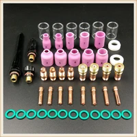 welding tools kits 49pcsset gas lens alumina cups collets for cream nozzle for wp 171826 blow torch welding accessories sets