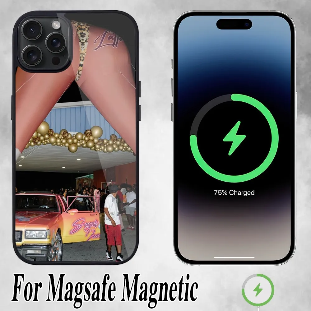 Чехол для телефона Rapper L-Latto Georgia Peach iPhone 11 Mini 12 13 Max 14 Plus 15 Pro Magesafe Магнитный чехол