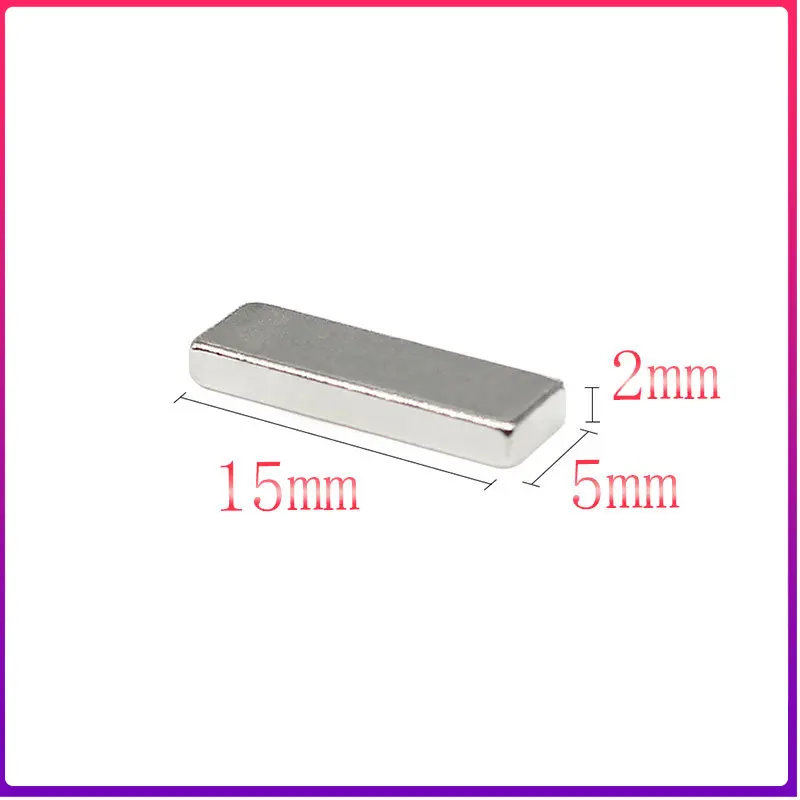 

10/20/50/100/150/200/300PCS 15x5x2 Block Search Magnet Strong N35 Quadrate Permanent Neodymium Magnet Sheet 15x5x2mm 15*5*2 mm