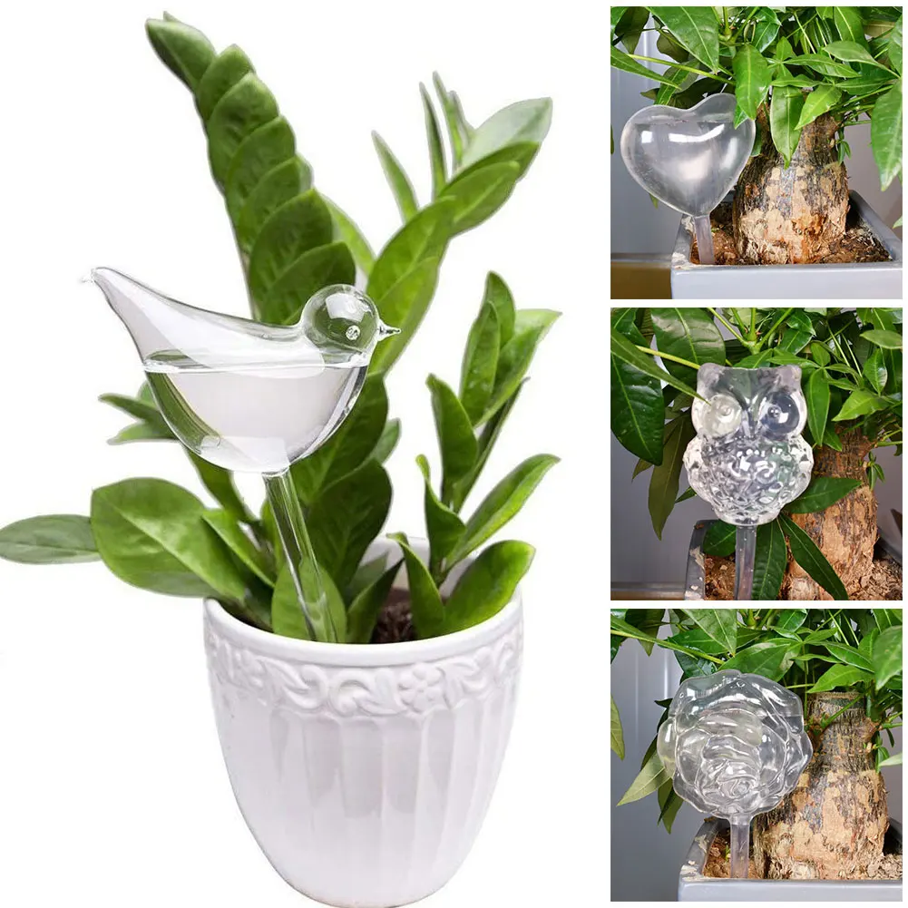 

Автоматическое устройство для полива цветов, 1 шт., устройство для самополива растений, шарики в форме птицы, ручная выдувка, прозрачные пластиковые лампочки для воды