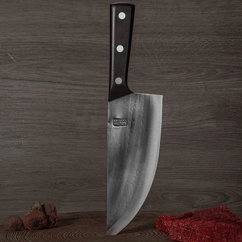

Cleaver Kitchen Knife Handmade Forged 8 Inch Sharp Hunting Butcher Knife Ebony Handle China Messer Couteau Boucher Professionnel