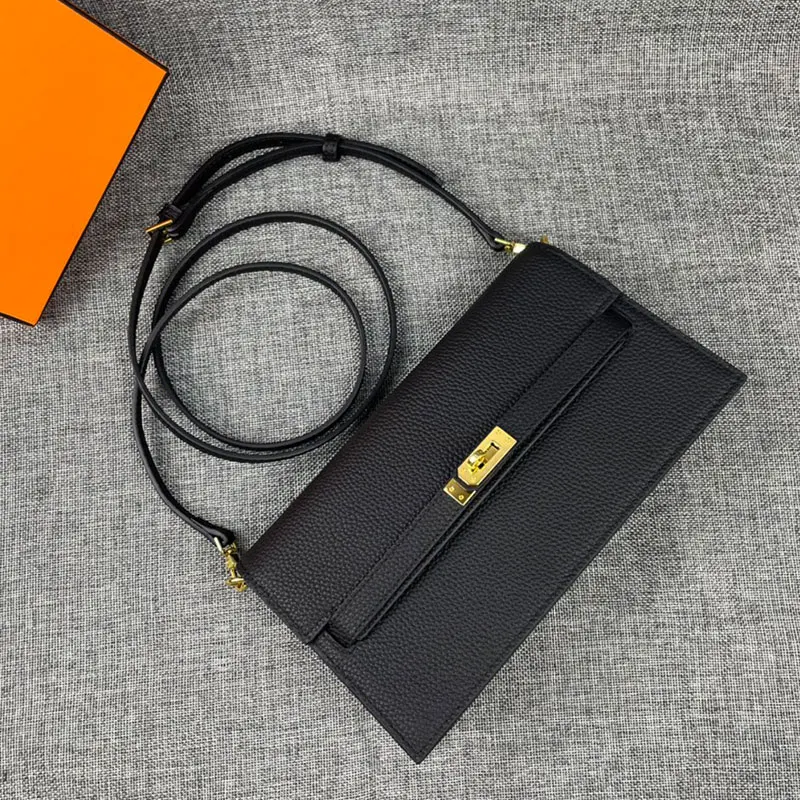 

genuine leather men women wallet High quality cowhide purse fashion shoulder messenger detachable shoulder strap clutch bag