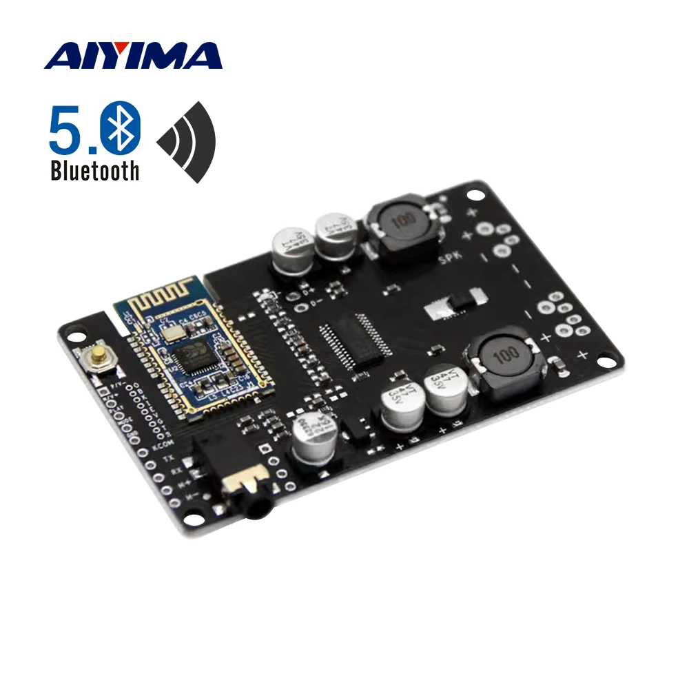 

AIYIMA Mini Bluetooth 5.0 Amplifier Board 30W Mono Sound Amplificador TWS AUX Support Call Serial Port To Change Name