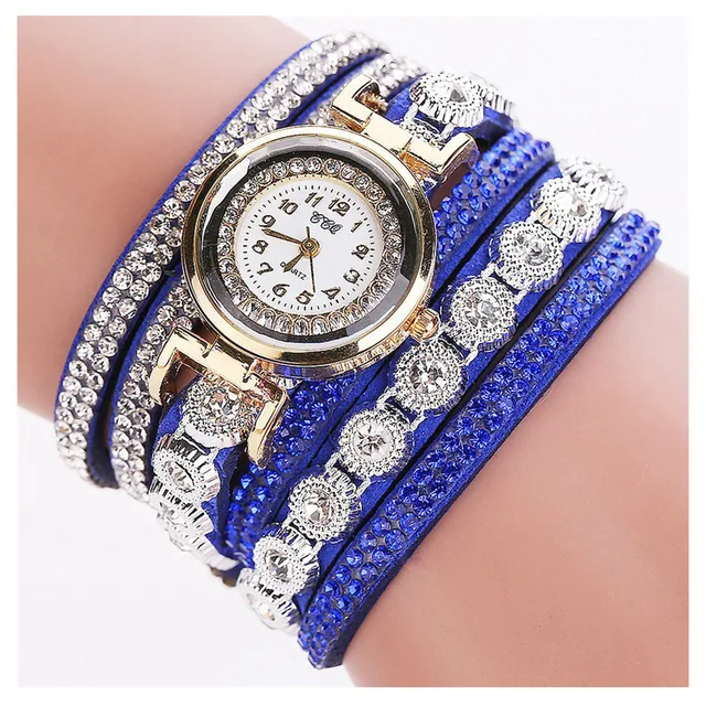 New Relogio Bracelet Watches Women Wrap Around Blue Bracelet Fashion Dress Ladies Girls Wrist Watch Relojes Mujer Clock For Gift 1