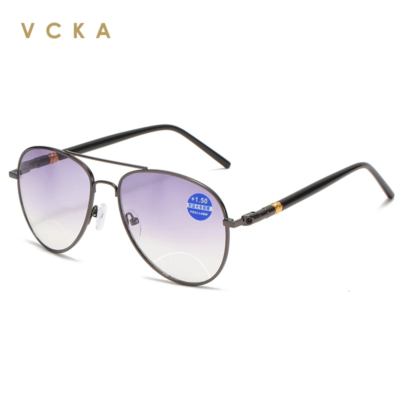 

VCKA Bifocal Reading Glasses Unisex Diopter Male Sunglasses Presbyopic Near far Anti-blue light Eyeglasses +1.0 to +400