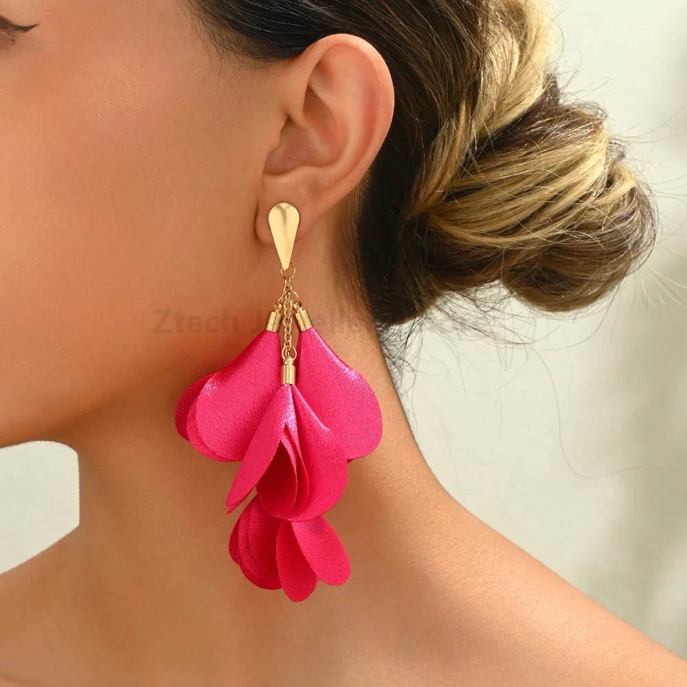 Модные очаровательные висячие серьги ручной работы с леопардовым цветком и