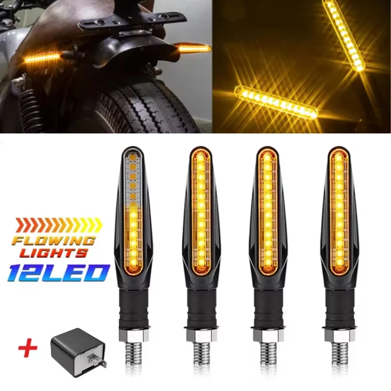 

Универсальный 12 В светодиодный указатель поворота для мотоцикла, янтарный динамический плавный индикатор DRL, задняя мигающая лампа для мотоциклов