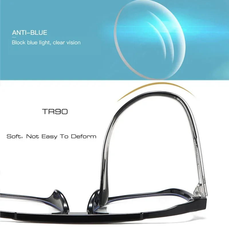 2024 Женская оправа для очков с пружинным шарниром защитой от синего света мужская