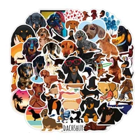a0069 50pcs new dachshund doodle cartoon anime sticker for laptop skateboard luggage motorcycle fridge waterproof decal toy