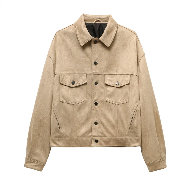 Мужская замшевая куртка RARF новинка осень/зима 2024 повседневное пальто с отложным