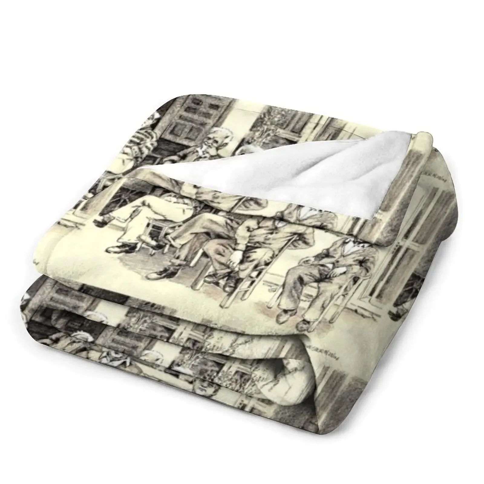 Четыре старых мужчин сидящих на улице - рисунок ручки Дон Сильвесте пледы пляжные