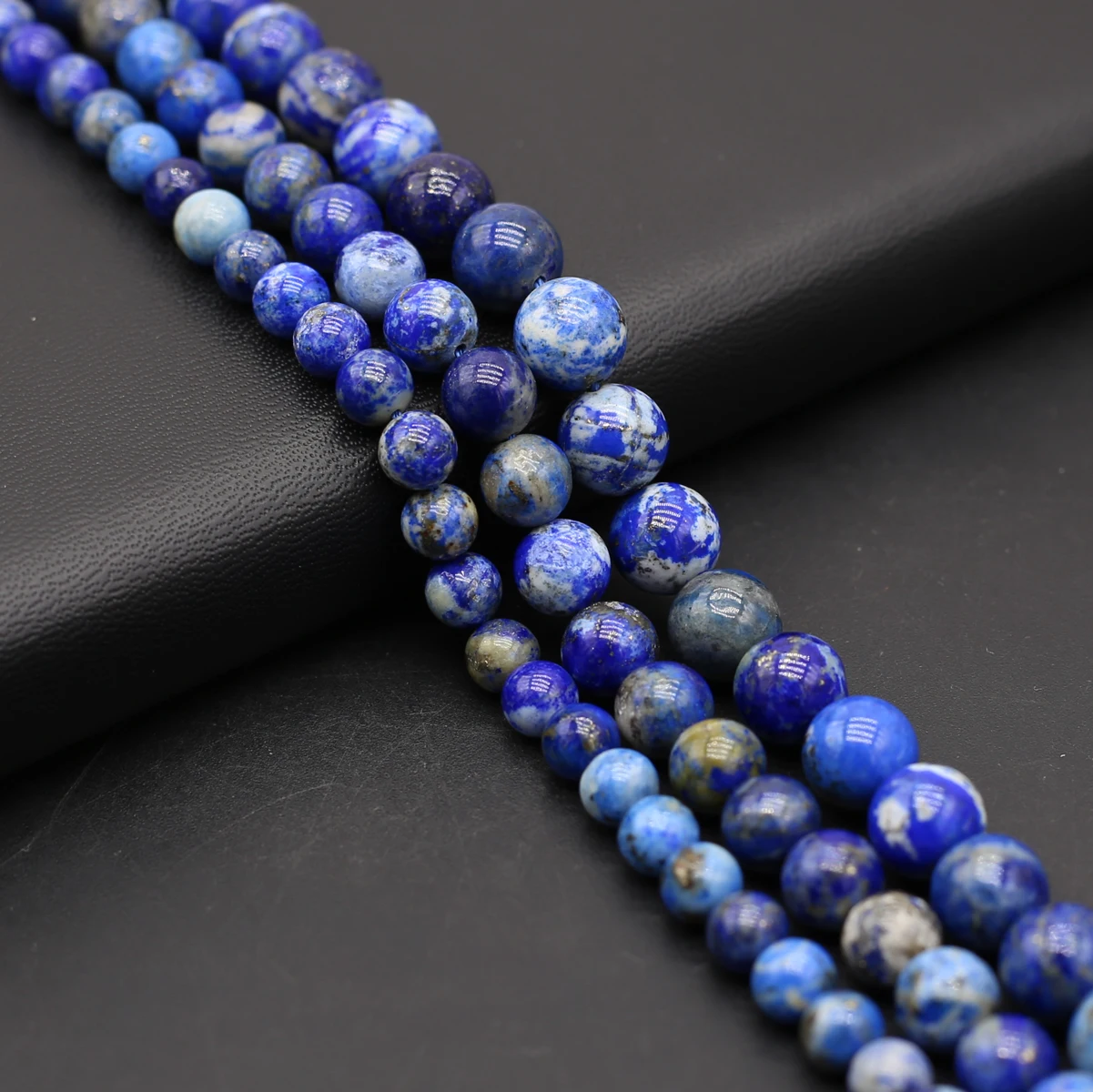 

Natural Stone Beads Polished Round Lapis lazuli Loose Spacer Bead for Jewelry Making Diy Women Necklace Bracelet Accessories