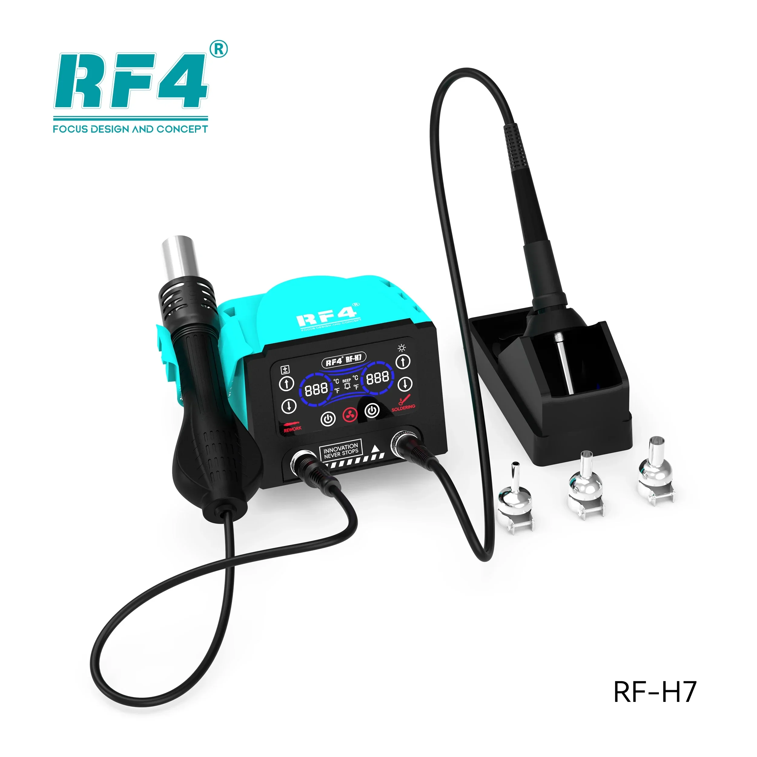 RF4 RF-H7 2 в 1 сварочный стол горячего воздуха электрическая паяльная станция 600 Вт с