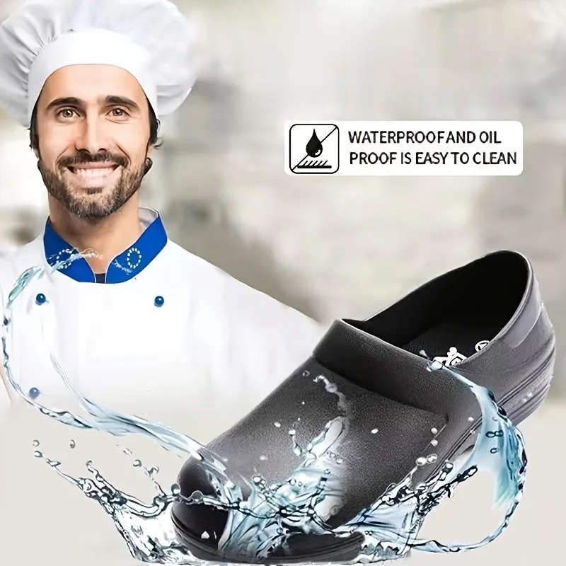 

Men's Waterproof Oil Proof Non-slip Chef Work Shoes For Kitchen Restaurant