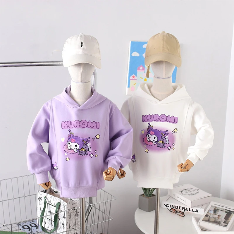 

Y2K Kawaii Kuromi Children Sweatshirts Sanrio Casual Clothes Fashion Anime Cartoon Pullover Girl Boy Fashion Kid Sportswear Top